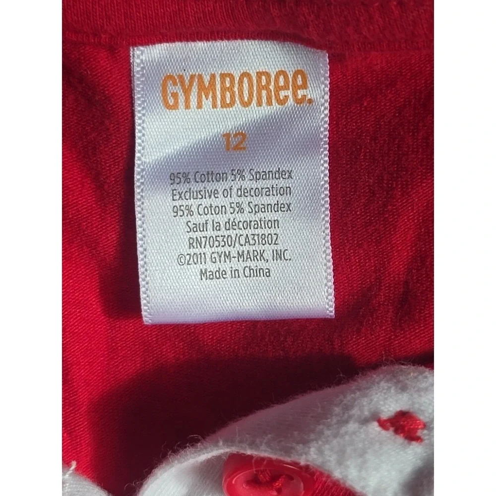 Gymboree Polo Dress Girls 12 Red White Striped Tiered Ruffle Cherry Preppy Girly
